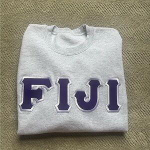Gray Men’s Fraternity Embroidered FIJI Crewneck